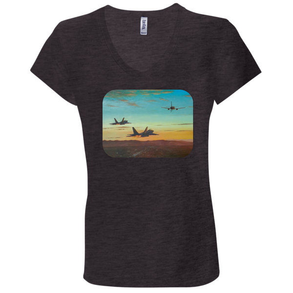 Time To Refuel 2 Ladies' Jersey V-Neck T-Shirt