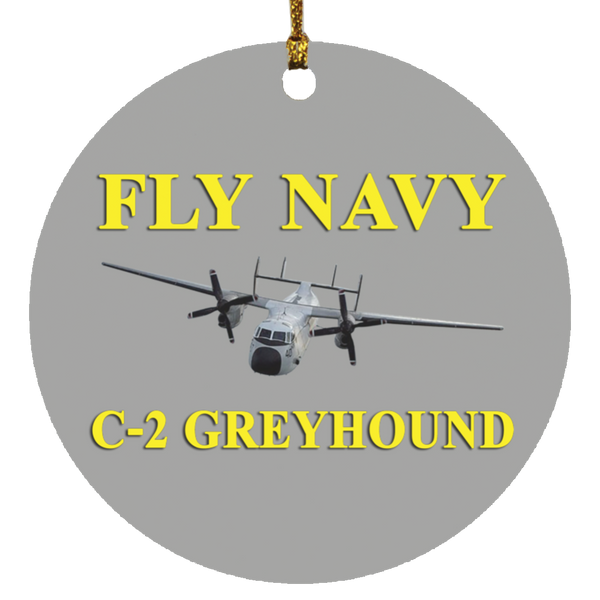 Fly Navy C-2 3 Ornament - Circle