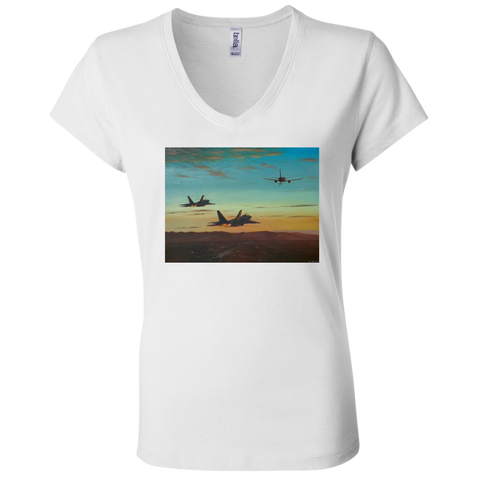 Time To Refuel Ladies' Jersey V-Neck T-Shirt