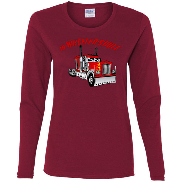 Trucker 18 Wheeler 1 Ladies' Cotton LS T-Shirt