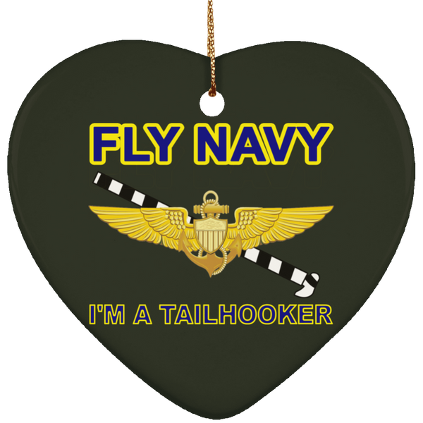 Fly Navy Tailhooker Ornament - Heart