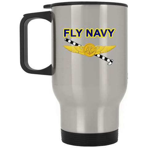 Fly Navy Tailhook 2 Silver Stainless Travel Mug