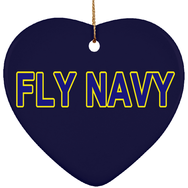 Fly Navy 2 Ornament - Heart