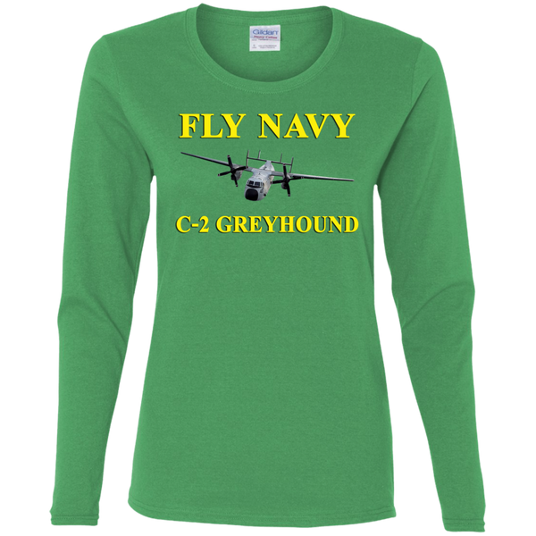 Fly Navy C-2 3 Ladies' Cotton LS T-Shirt