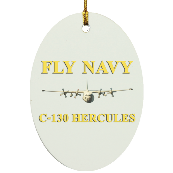 Fly Navy C-130 3 Ornament Ceramic - Oval