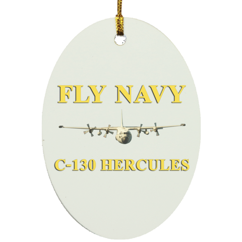 Fly Navy C-130 3 Ornament Ceramic - Oval