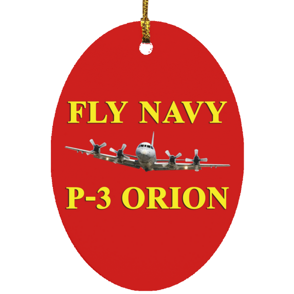 Fly Navy P-3 3 Ornament - Oval