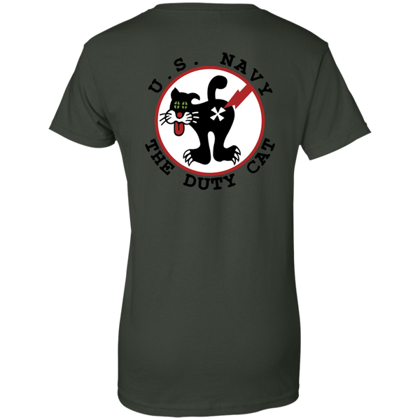 Duty Cat 2a Ladies Custom Cotton T-Shirt