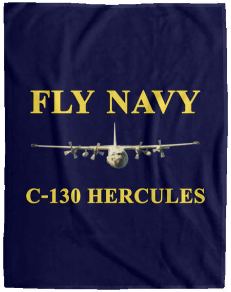 Fly Navy C-130 3 Blanket - Cozy Plush Fleece Blanket - 60x80