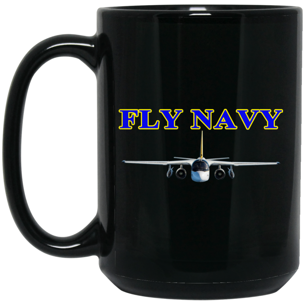 Fly Navy S-3 2 Black Mug - 15oz