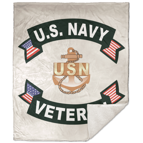 Navy Veteran Blanket - Sherpa Premium 50x60
