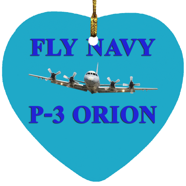 Fly Navy P-3 1 Ornament - Heart