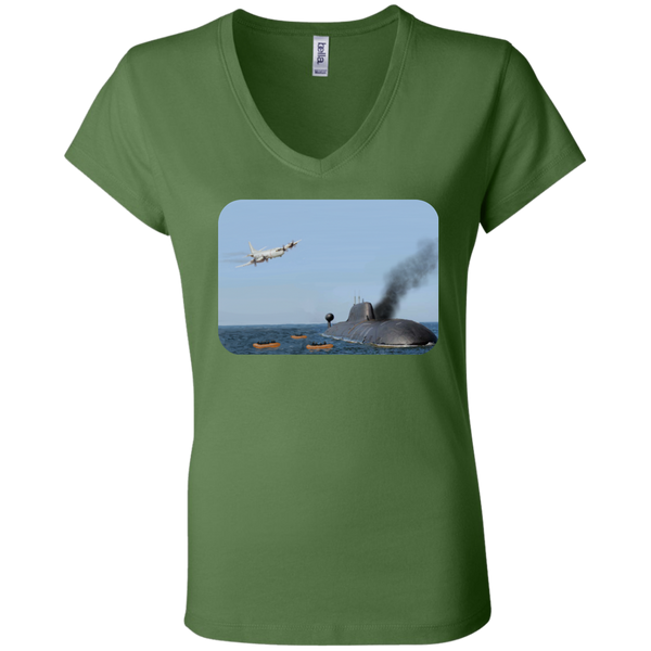 Abandon Ship Ladies Jersey V-Neck T-Shirt