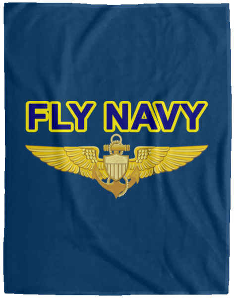 Fly Navy Aviator Blanket - Cozy Plush Fleece Blanket - 60x80