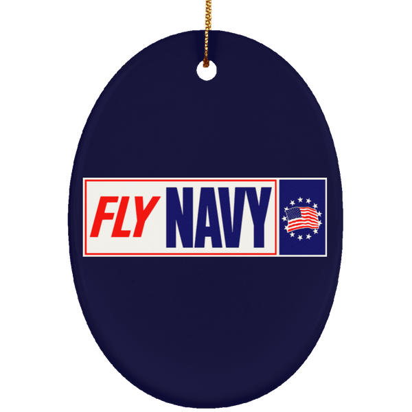 Fly Navy 1 Ornament - Oval