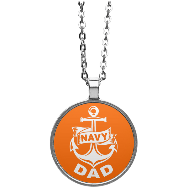 Navy Dad 1 Circle Necklace
