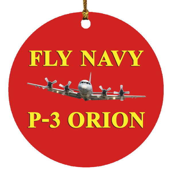 Fly Navy P-3 3 Ornament - Circle