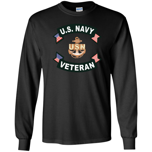 Navy Veteran 1 LS Ultra Cotton Tshirt