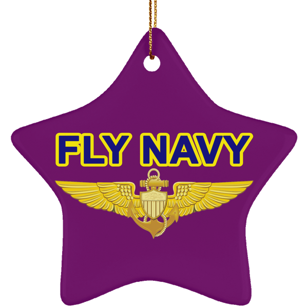 Fly Navy Aviator Ornament - Star