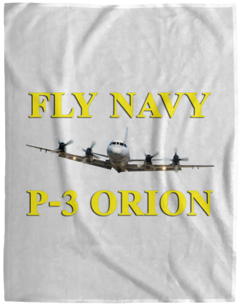 Fly Navy P-3 3 Blanket - Cozy Plush Fleece Blanket - 60x80