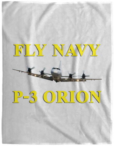 Fly Navy P-3 3 Blanket - Cozy Plush Fleece Blanket - 60x80