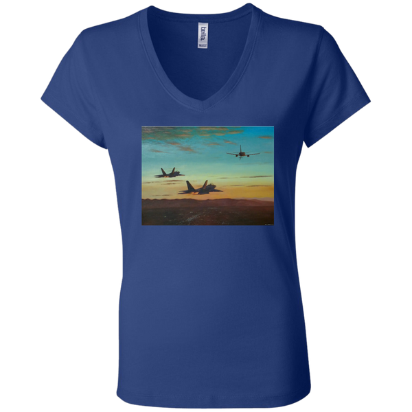 Time To Refuel Ladies' Jersey V-Neck T-Shirt