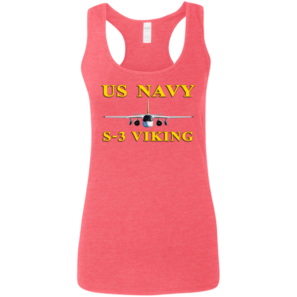 US Navy S-3 3 Ladies' Softstyle Racerback Tank