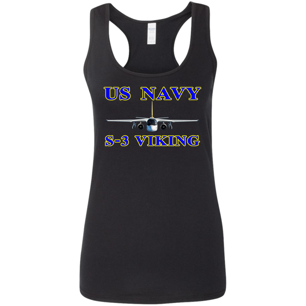 US Navy S-3 1 Ladies' Softstyle Racerback Tank