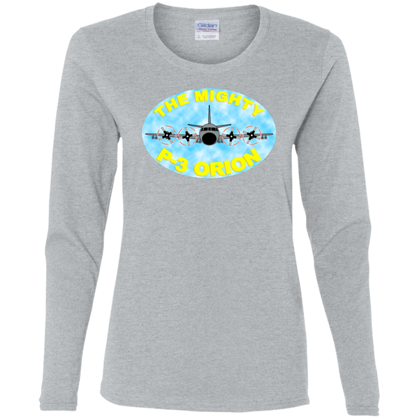 P-3 Orion 8 Mighty P-3 Ladies' Cotton LS T-Shirt