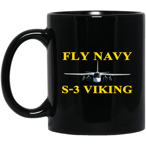 Fly Navy S-3 3 Black Mug - 11oz