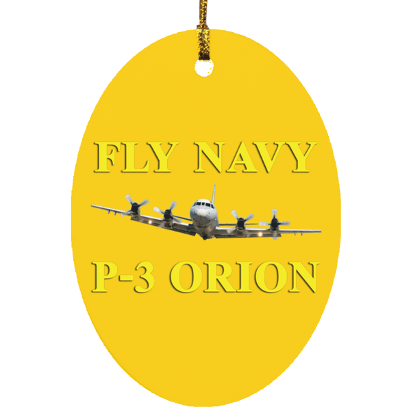 Fly Navy P-3 3 Ornament - Oval