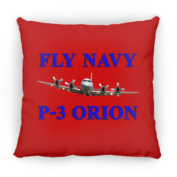 Fly Navy P-3 1 Pillow - Square - 14x14