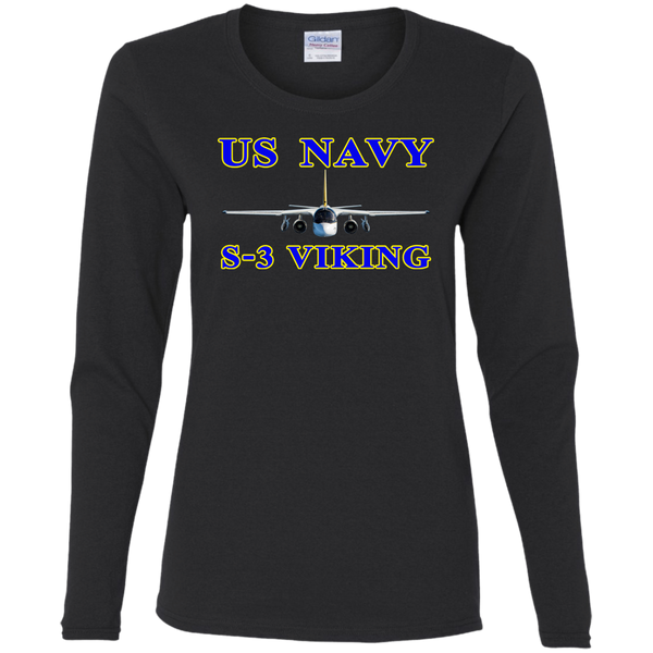 US Navy S-3 1 Ladies' Cotton LS T-Shirt