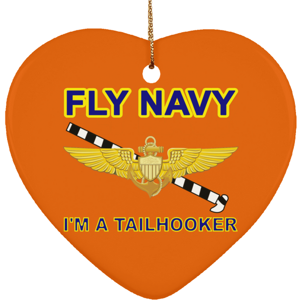 Fly Navy Tailhooker Ornament - Heart