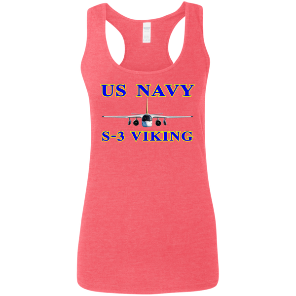 US Navy S-3 1 Ladies' Softstyle Racerback Tank