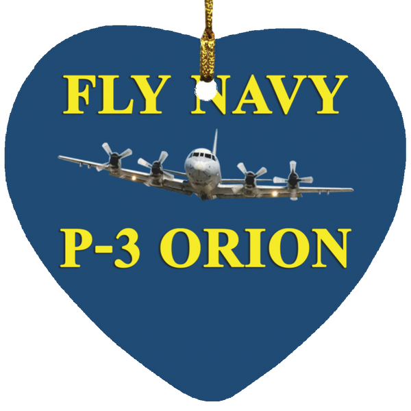 Fly Navy P-3 3 Ornament - Heart