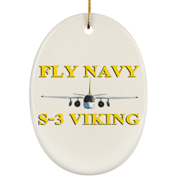 Fly Navy S-3 3 Ornament - Oval