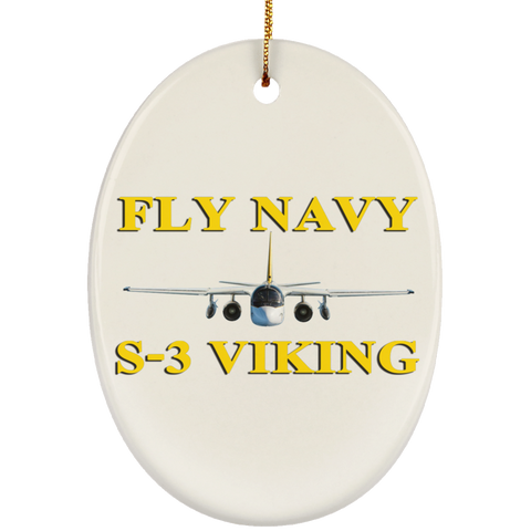 Fly Navy S-3 3 Ornament - Oval