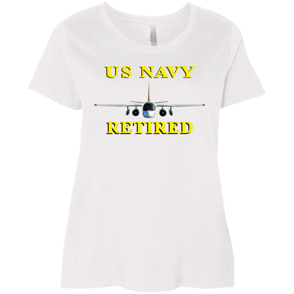 Navy Retired 2 Ladies' Curvy T-Shirt