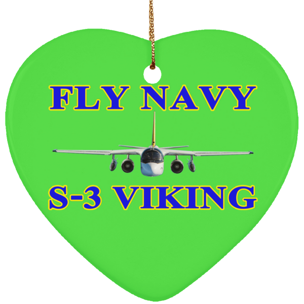 Fly Navy S-3 1 Ornament - Heart