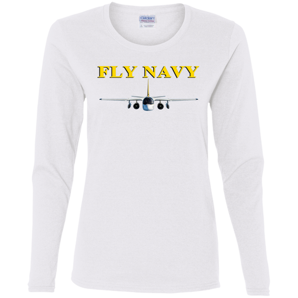 Fly Navy S-3 4 Ladies' Cotton LS T-Shirt