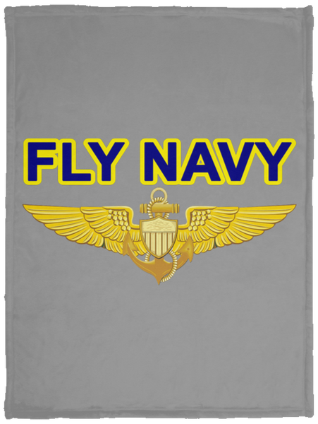 Fly Navy Aviator Blanket - Cozy Plush Fleece Blanket - 30x40