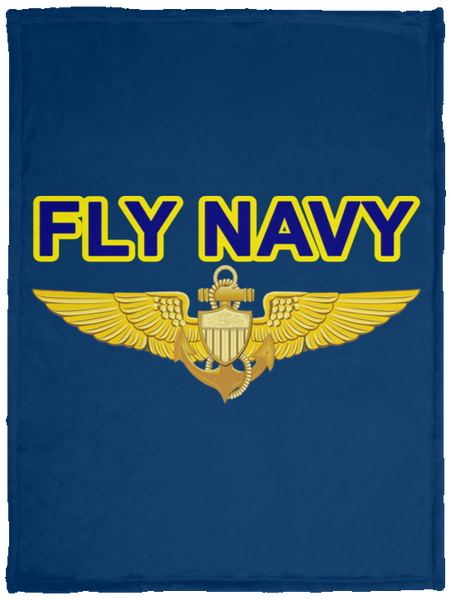 Fly Navy Aviator Blanket - Cozy Plush Fleece Blanket - 30x40