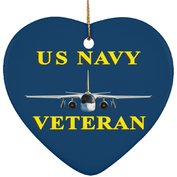 Navy Vet 3 Ornament - Heart