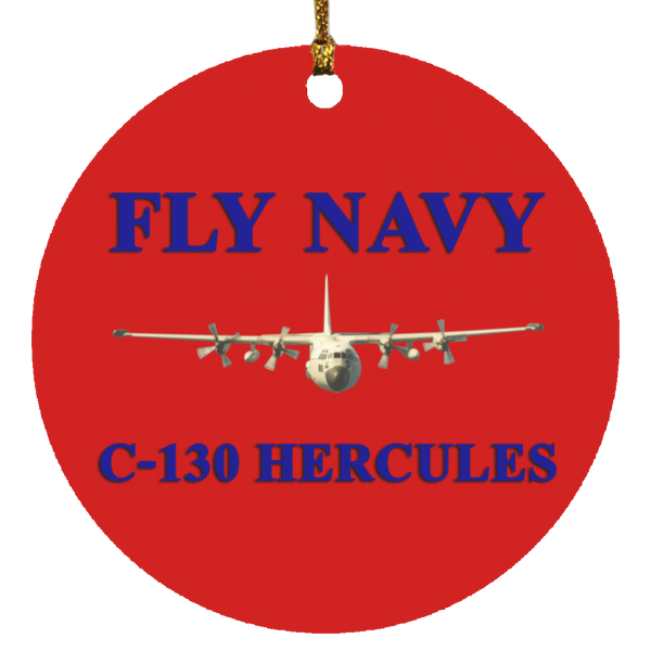 Fly Navy C-130 1 Ornament Ceramic - Circle