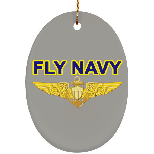 Fly Navy Aviator Ornament - Oval