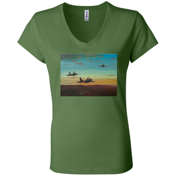 Time To Refuel Ladies' Jersey V-Neck T-Shirt