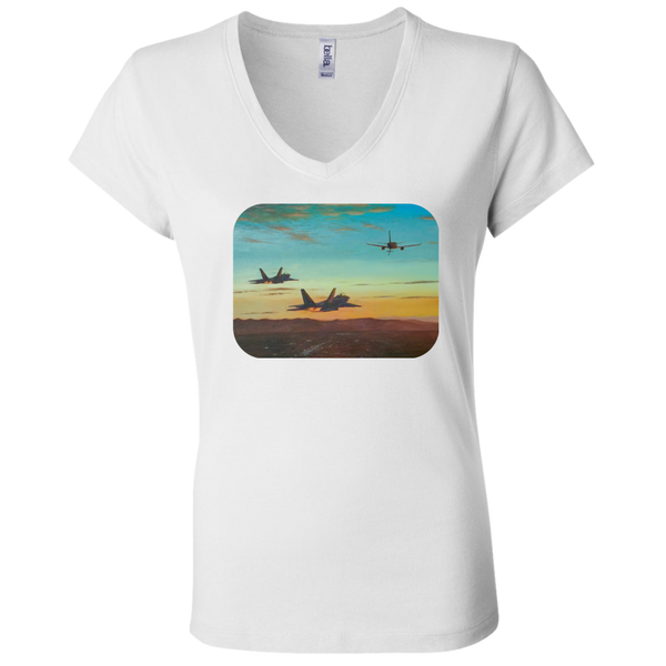 Time To Refuel 2 Ladies' Jersey V-Neck T-Shirt