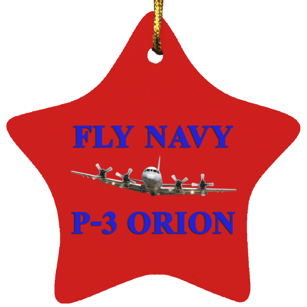 Fly Navy P-3 1 Ornament - Star