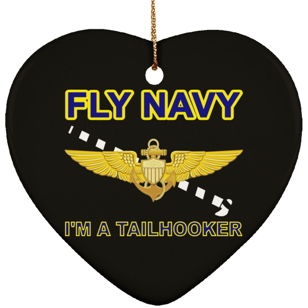 Fly Navy Tailhooker Ornament - Heart